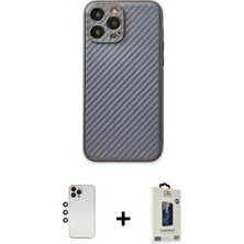 BUTİMAR'S iPhone 13 Pro Max Ahenk Işık - Siyah Bilvis Hayalet Cam Ekran Koruyucu + Gökkuşağı Shine Kamera Lens