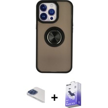 BUTİMAR'S iPhone 13 Pro Max Yörünge Çizgi - Siyah Bilvis 5in1 5d Magic Hayalet Cam Ekran Koruyucu + Lacivert Pers Alüminyum Kamera Lens