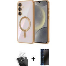 BUTİMAR'S Galaxy A55 5g Nova Işık Özel Seri - Siyah 3D Antistatik Hayalet Cam Ekran Koruyucu + Şeffaf Kamera Lens Koruma Cam