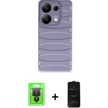 BUTİMAR'S Redmi Note 13 Pro 4g Doruk Form Serisi - Siyah 6d Antistatik Mat Seramik Hayalet Nano Ekran Koruyucu + Siyah Raze Metal Kamera Lens