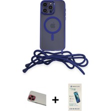 BUTİMAR'S iPhone 13 Pro Max Eksen Özel Seri - Şeffaf Pasifik Cam Ekran Koruyucu + Kırmızı Rainbow Kamera Lens Koruma Cam