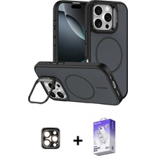 BUTİMAR'S iPhone 16 Pro Max Çekirdek Klasik - Siyah Bilvis 5in1 3D Magic Cam Ekran Koruyucu + Gold Pvd Metal Kamera Lens