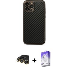 BUTİMAR'S iPhone 13 Pro Max Ahenk Işık - Siyah Bilvis 5in1 3D Magic Cam Ekran Koruyucu + Gold Raze Metal Kamera Lens