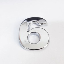 Twin Store 6 Rakamı 3,75 cm Krom Yapışkanlı