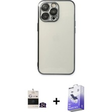 BUTİMAR'S iPhone 14 Pro Max Vadi Minimal - Siyah Bilvis 5in1 5d Magic Hayalet Cam Ekran Koruyucu + Gold Bilvis Titan Kamera Lens