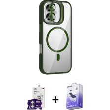 BUTİMAR'S iPhone 16 Yadigar Asil Koleksiyonu - Siyah Bilvis 5in1 5d Magic Hayalet Cam Ekran Koruyucu + Yeşil Bilvis Titan Kamera Lens