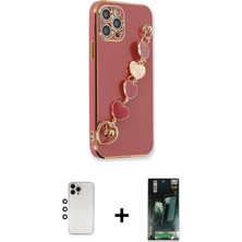 BUTİMAR'S iPhone 12 Pro Max Nova Işık Prime - Siyah 360 Mat Full Body Arka Koruyucu + Gökkuşağı Shine Kamera Lens