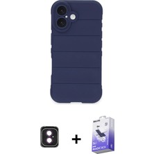 BUTİMAR'S iPhone 16 Atlas Koleksiyonu - Siyah Bilvis 5in1 5d Magic Hayalet Cam Ekran Koruyucu + Pembe Pvd Metal Kamera Lens