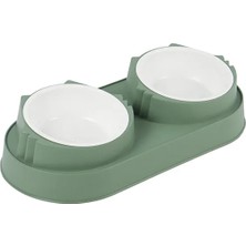 Pırıl Çiftli Kedi Köpek Mama ve Su Kabı, 2'li Kedi Köpek Mama Kabı, Yükseltilmiş Eğimli Mama Kabı Su Kabı