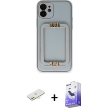 BUTİMAR'S iPhone 12 Kozmos Minimal Prime - Siyah Bilvis 5in1 5d Magic Hayalet Cam Ekran Koruyucu + Sarı Renkli Kamera Lens Koruma Cam