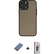 BUTİMAR'S iPhone 13 Pro Max Ahenk Çizgi Serisi - Siyah Bilvis 3D Cam Ekran Koruyucu + Açık Yeşil Metal Kamera Lens Koruma Cam