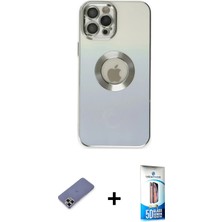 BUTİMAR'S iPhone 12 Pro Max Kutup Yansıma Özel Seri - Siyah 5d Eko Cam Ekran Koruyucu + Gold Metal Kamera Lens Koruma Cam