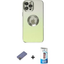 BUTİMAR'S iPhone 12 Pro Max Kutup Yansıma Özel Seri - Siyah 5d Eko Cam Ekran Koruyucu + Gold Metal Kamera Lens Koruma Cam