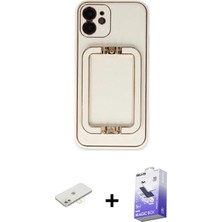 BUTİMAR'S iPhone 12 Kozmos Minimal Prime - Siyah Bilvis 5in1 5d Magic Hayalet Cam Ekran Koruyucu + Sarı Renkli Kamera Lens Koruma Cam