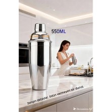 Twin Store 550 ml Inox Shaker - Kokteyl Karıştırma Kabı Süzgeçli Bar Shaker Paslanmaz Çelik