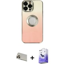 BUTİMAR'S iPhone 13 Pro Max Kutup Yansıma Özel Seri - Siyah Bilvis 5in1 5d Magic Hayalet Cam Ekran Koruyucu + Rose Gold Rainbow Kamera Lens Koruma Cam