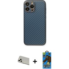 BUTİMAR'S iPhone 13 Pro Max Ahenk Işık - Siyah 18D Cam Ekran Koruyucu + Beyaz Rainbow Kamera Lens Koruma Cam