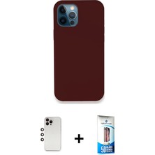 BUTİMAR'S iPhone 12 Pro Max Zirve Modern Özel Seri - Siyah 5d Eko Cam Ekran Koruyucu + Gökkuşağı Shine Kamera Lens