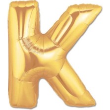 Twin Store K Harf Folyo Balon Altın Renk 40 Inç