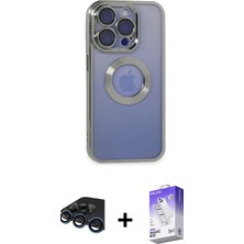 BUTİMAR'S iPhone 15 Pro Pusula Form - Siyah Bilvis 5in1 3D Magic Cam Ekran Koruyucu + Lacivert Raze Metal Kamera Lens