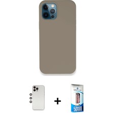 BUTİMAR'S iPhone 12 Pro Max Zirve Modern Özel Seri - Siyah 5d Eko Cam Ekran Koruyucu + Gökkuşağı Shine Kamera Lens