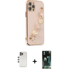 BUTİMAR'S iPhone 12 Pro Max Nova Işık Prime - Siyah 360 Mat Full Body Arka Koruyucu + Gökkuşağı Shine Kamera Lens