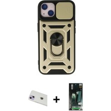BUTİMAR'S iPhone 13 Ahenk Klasik - Şeffaf 360 Full Body Arka Koruyucu + Mor Rainbow Kamera Lens Koruma Cam