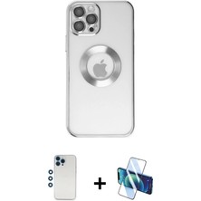 BUTİMAR'S iPhone 12 Pro Pusula Form - Siyah 3D Antistatik Seramik Nano Ekran Koruyucu + Mavi Shine Kamera Lens