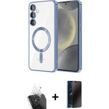 BUTİMAR'S Galaxy A55 5g Nova Işık Özel Seri - Siyah 3D Antistatik Hayalet Cam Ekran Koruyucu + Şeffaf Kamera Lens Koruma Cam