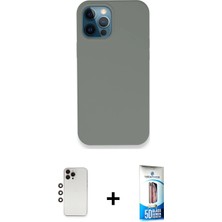 BUTİMAR'S iPhone 12 Pro Max Zirve Modern Özel Seri - Siyah 5d Eko Cam Ekran Koruyucu + Gökkuşağı Shine Kamera Lens