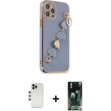 BUTİMAR'S iPhone 12 Pro Max Nova Işık Prime - Siyah 360 Mat Full Body Arka Koruyucu + Gökkuşağı Shine Kamera Lens