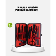 Twin Store 17 Parça Profesyonel Manikür Pedikür Seti Paslanmaz Çelik Siyah Kutu