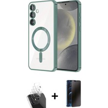 BUTİMAR'S Galaxy A55 5g Nova Işık Özel Seri - Siyah 3D Antistatik Hayalet Cam Ekran Koruyucu + Şeffaf Kamera Lens Koruma Cam