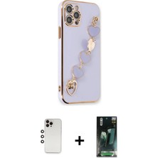 BUTİMAR'S iPhone 12 Pro Max Nova Işık Prime - Siyah 360 Mat Full Body Arka Koruyucu + Gökkuşağı Shine Kamera Lens