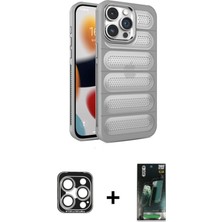 BUTİMAR'S iPhone 15 Pro Max Yadigar Doku Özel Seri - Siyah 360 Mat Full Body Arka Koruyucu + Gümüş Pvd Metal Kamera Lens