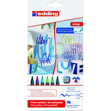 Kitabevimden Edding Porselen Kalemi Fırça Uçlu 1-4 mm 6 Lı Soğuk Renkler 4200