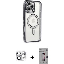 BUTİMAR'S iPhone 16 Pro Max Zirve Doku Prime - Siyah Bilvis 3D Mat Cam Ekran Koruyucu + Gümüş Pers Alüminyum Kamera Lens