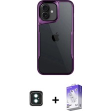 BUTİMAR'S iPhone 16 Akış Çizgi Koleksiyonu - Siyah Bilvis 5in1 3D Magic Cam Ekran Koruyucu + Yeşil Pvd Metal Kamera Lens