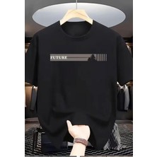 Punix Kids Özel Üretim Future Şerit Baskılı %100 Pamuk Erkek Çocuk Yeni Sezon Şık T-Shirt