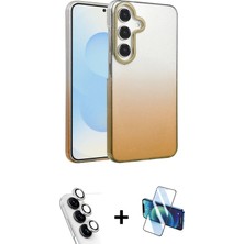 BUTİMAR'S Galaxy A25 5g Kıvılcım Minimal Özel Seri - Siyah 3D Antistatik Seramik Nano Ekran Koruyucu + Gümüş Valdez Metal Kamera Lens