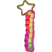 Moonparacord Anahtarlık Gökkuşağı Gold Yıldız Halkalı