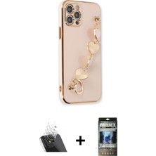 BUTİMAR'S iPhone 12 Pro Nova Işık Prime - Siyah 34D Hayalet Izgaralı Cam + Şeffaf Kamera Lens Koruma Cam