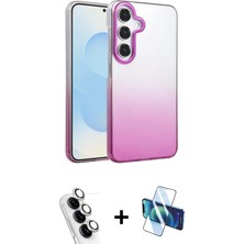 BUTİMAR'S Galaxy A25 5g Kıvılcım Minimal Özel Seri - Siyah 3D Antistatik Seramik Nano Ekran Koruyucu + Gümüş Valdez Metal Kamera Lens