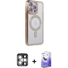 BUTİMAR'S iPhone 15 Pro Max Zirve Doku Prime - Siyah Bilvis 5in1 5d Magic Hayalet Cam Ekran Koruyucu + Gümüş Pvd Metal Kamera Lens