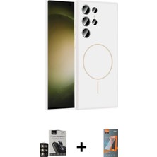 BUTİMAR'S Galaxy S24 Ultra Yankı Form Serisi - Siyah Autokit 5in1 Fiber Hayalet Polymer Nano Ekran Koruyucu + Gold Pvd Metal Kamera Lens