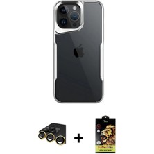 BUTİMAR'S iPhone 14 Pro Max Akış Çizgi Koleksiyonu - Siyah Buffer Cam Ekran Koruyucu + Gold Raze Metal Kamera Lens