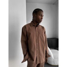 Elku Moda Erkek Oversize Keten Karışımlı Alt Üst Takım Bol Rahat Kalıp Yazlık Kombin