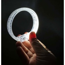 Twin Store Beyaz-Gümüş LED Işıklı Baskı Yapılabilen Pilli Bileklik Bilezik 1,5 cm Genişlik