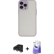 BUTİMAR'S iPhone 15 Pro Ahenk Çizgi Serisi - Siyah Bilvis 5in1 5d Magic Hayalet Cam Ekran Koruyucu + Titanyum Gri Raze Metal Kamera Lens