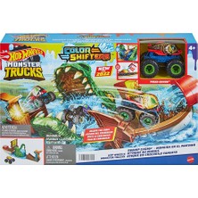 Kitabevimden Hot Wheels Monster Trucks Renk Değiştiren Araçlar Timsahdan Kaçış Oyun Seti